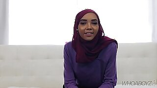 A petite Muslim teen receives a deep black inking from her boyfriend.